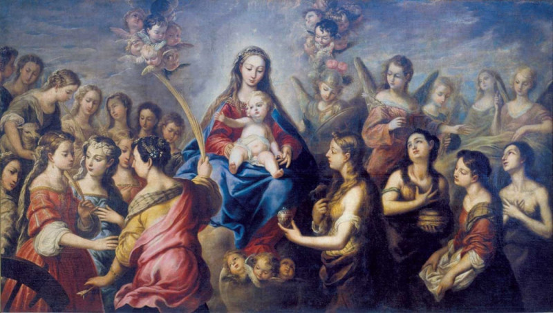Vista de la obra 'Virgen adorada por santas y ángeles', obra singular del autor granadino Pedro Atanasio Bocanegra (1638-1689)(WEB MUSEO DE BELLAS ARTES DE GRANADA) Vista de la obra 'Virgen adorada por santas y ángeles', obra singular del autor granadino Pedro Atanasio Bocanegra (1638-1689)(WEB MUSEO DE BELLAS ARTES DE GRANADA)
