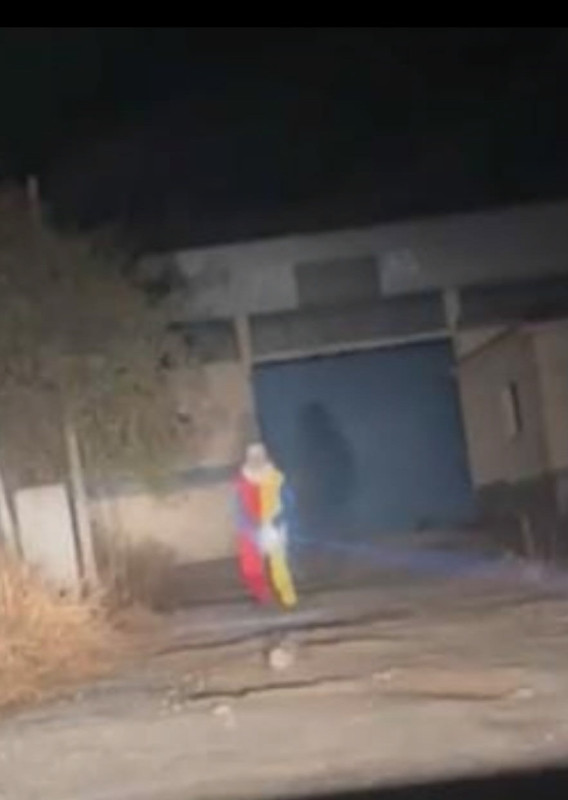Imagen captada de la persona disfrazada de payaso Imagen captada de la persona disfrazada de payaso