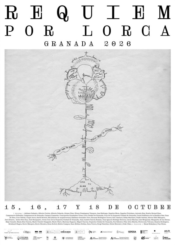 Cartel anunciador de 'Réquiem por Lorca', ambicioso programa artístico que durante cuatro noches reunirá interpretaciones a cargo de medio centenar de artistas y colectivos en una docena de espacios emblemáticos de la ciudad (RÉQUIEM POR LORCA) Cartel anunciador de 'Réquiem por Lorca', ambicioso programa artístico que durante cuatro noches reunirá interpretaciones a cargo de medio centenar de artistas y colectivos en una docena de espacios emblemáticos de la ciudad (RÉQUIEM POR LORCA)