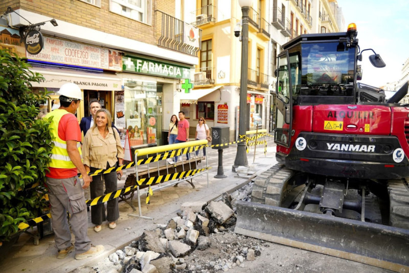 La alcaldesa de Granda, Marifrán Carazo, supervisa las obras que han comenzado en Reyes Católicos (AYUNTAMIENTO DE GRANADA) La alcaldesa de Granda, Marifrán Carazo, supervisa las obras que han comenzado en Reyes Católicos (AYUNTAMIENTO DE GRANADA)