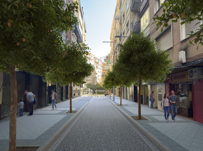 Infografía de cómo quedará la calle (AYTO. GRANADA)