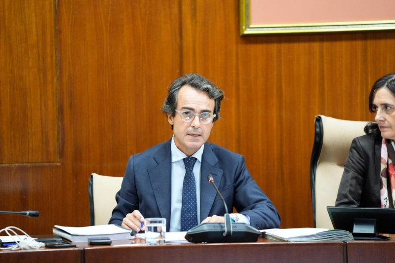 El consejero de Fomento, Mario Muñoz-Atanet, en la comisión parlamentaria del 7 de octubre de 2026 (JOAQUIN CORCHERO / PARLAMENTO DE ANDALUCIA) El consejero de Fomento, Mario Muñoz-Atanet, en la comisión parlamentaria del 7 de octubre de 2026 (JOAQUIN CORCHERO / PARLAMENTO DE ANDALUCIA)