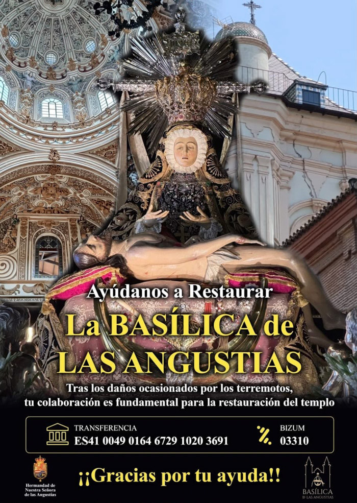 Cartel de la campaña para restaurar la Basílica de las Angustias (HERMANDAD DE LA VIRGEN DE LAS ANGUSTIAS DE GRANADA)