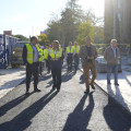 La alcaldesa de Granada, Marifrán Carazo, ha visitado las obras de remodelación integral de la avenida Don Bosco, en el Zaidín (AYUNTAMIENTO DE GRANADA)