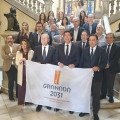 Los consejos sociales de Andalucía mostrando su respaldo a la candidatura de Granada a Capital Europea de la Cultura 2031 durante su encuentro anual celebrado en Málaga (AYUNTAMIENTO DE GRANADA)